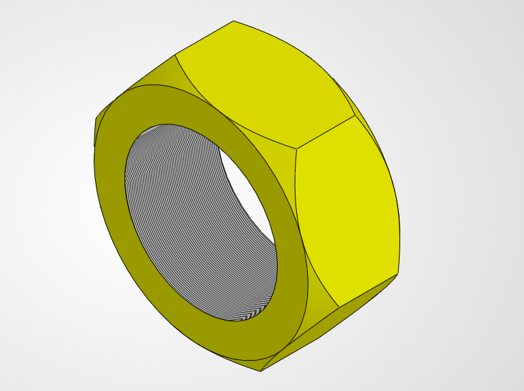 M20 Hex Nut Component Model
